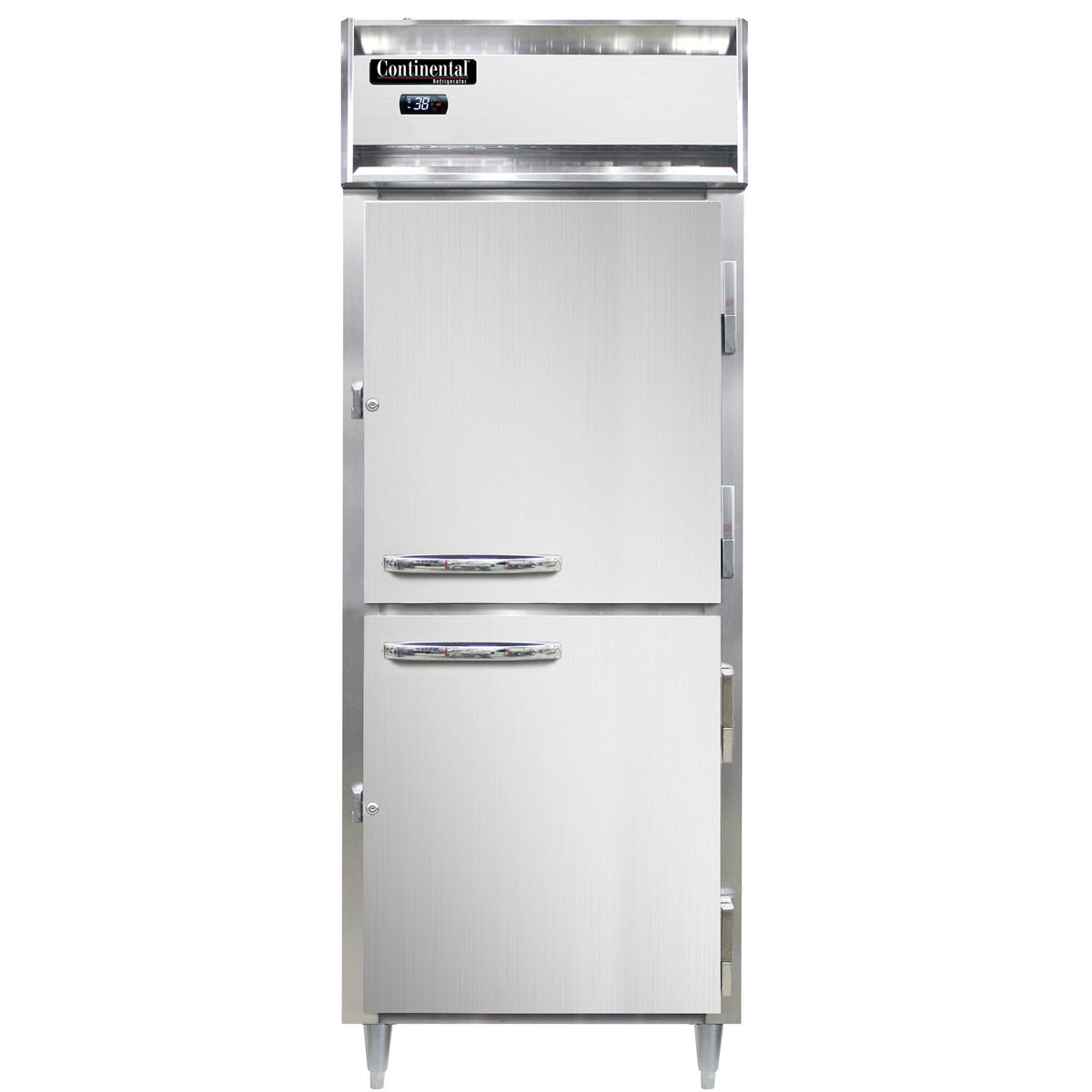 Continental Refrigerator D1RENSSHD 28.5-Inch Reach-In Refrigerator — 2 Doors, Stainless Steel Exterior