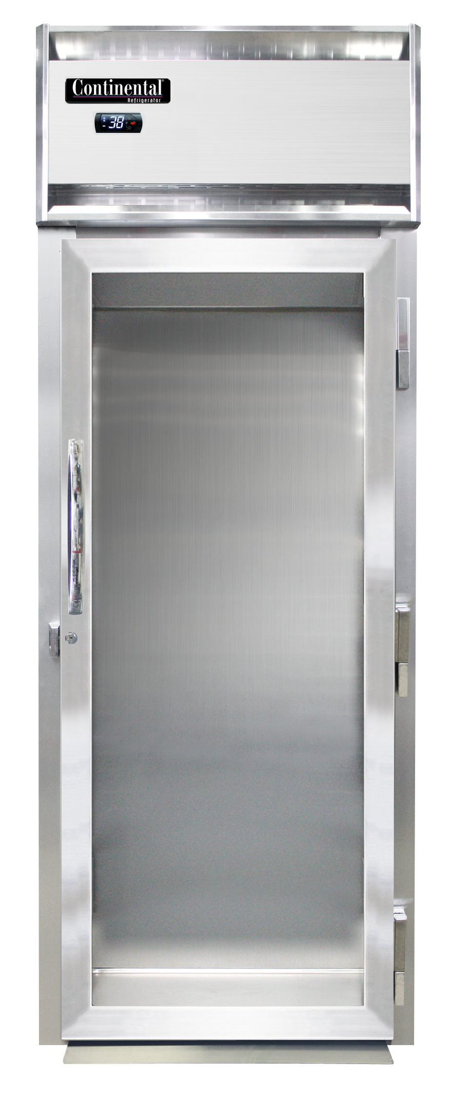Continental Refrigerator D1RINRT-GD-SD 35.25-Inch Roll-Thru Glass Door Refrigerator β 2 Doors, Stainless Steel Front