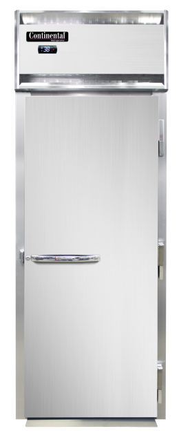 Continental Refrigerator D1RINSSRT-SD-GD 35.25-Inch Roll-Thru Glass Door Refrigerator β 2 Doors, Stainless Steel Exterior