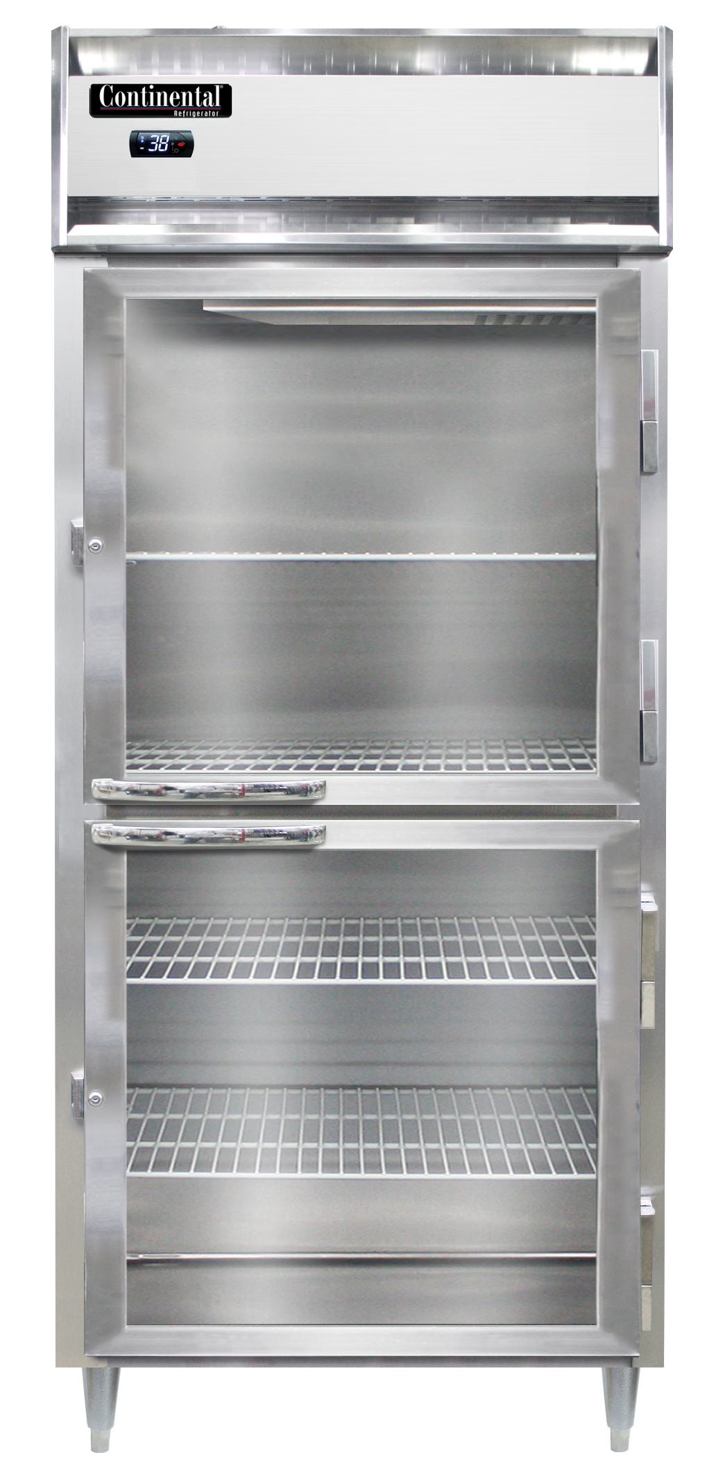 Continental Refrigerator D1RXNSSPTHD-GD-SD 36.25-Inch Pass-Thru Glass Door Refrigerator β 4 Doors, Stainless Steel Exterior