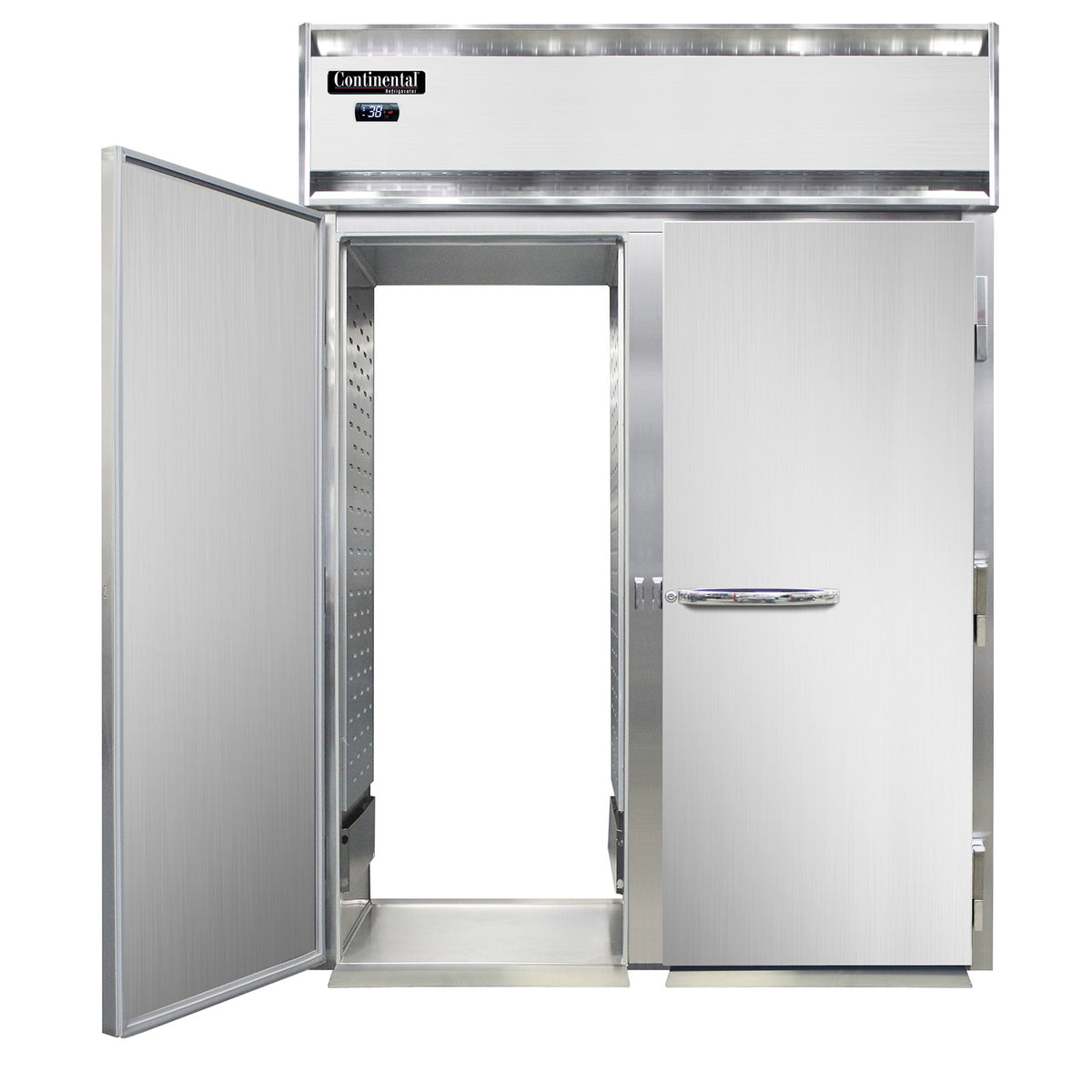 Continental Refrigerator D2RINSART 68.5-Inch Roll-Thru Refrigerator — 4 Doors, Stainless Steel Exterior