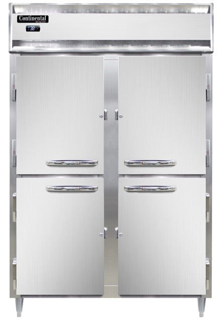 Continental Refrigerator D2RNSSPTHD-SD-GD 52-Inch Pass-Thru Glass Door Refrigerator — 8 Doors, Stainless Steel Exterior