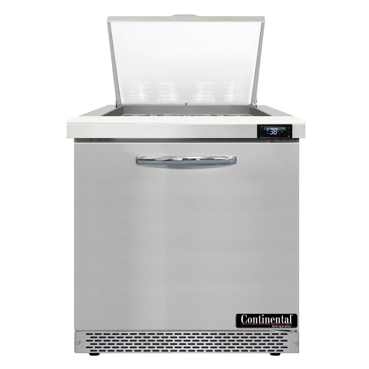 Continental Refrigerator D32N12M-FB 32-Inch Mega Top Sandwich & Salad Prep Table — 1 Doors, 12 Pans, Stainless Steel Front