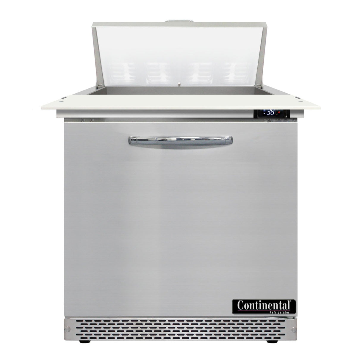 Continental Refrigerator D32N8C-FB 32-Inch Sandwich & Salad Prep Table — 1 Doors, 8 Pans, Stainless Steel Front