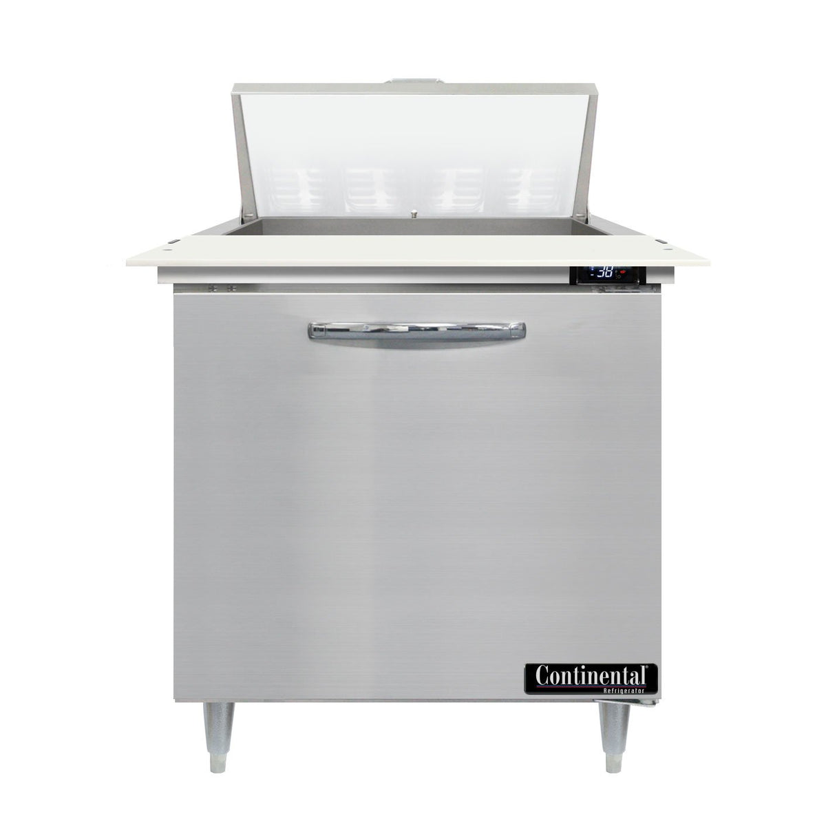 Continental Refrigerator D32N8C 32-Inch Sandwich & Salad Prep Table — 1 Doors, 8 Pans, Stainless Steel Front