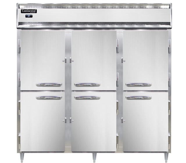Continental Refrigerator D3RNSAPTHD-SD-GD 78-Inch Pass-Thru Glass Door Refrigerator β 12 Doors, Stainless Steel Exterior