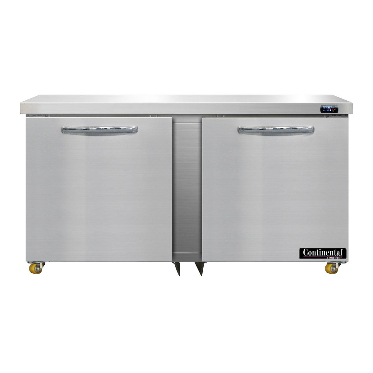 Continental Refrigerator D60N-U 60-Inch Undercounter Refrigerator — 2 Doors, Stainless Steel Exterior