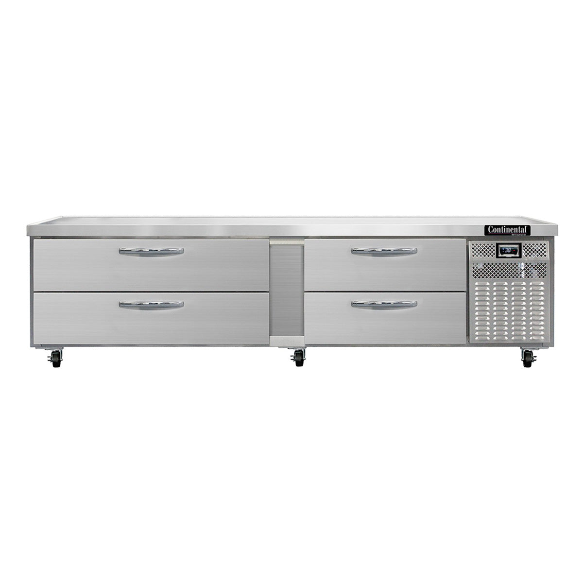 Continental Refrigerator D96GN 96-Inch Refrigerated Chef Base — 4 Drawers, Stainless Steel Exterior