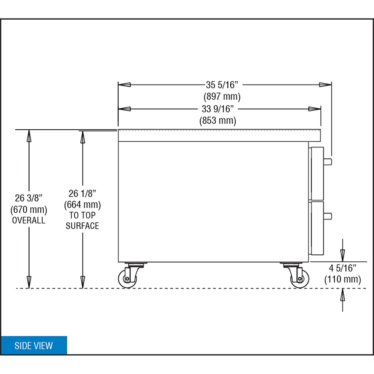 Continental Refrigerator D96GN 96-Inch Refrigerated Chef Base — 4 Drawers, Stainless Steel Exterior