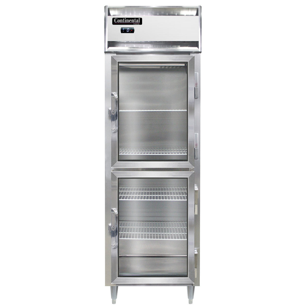 Continental Refrigerator D1FNSSGDHD 26-Inch Reach-In Glass Door Freezer — 1 Doors, Stainless Steel Exterior
