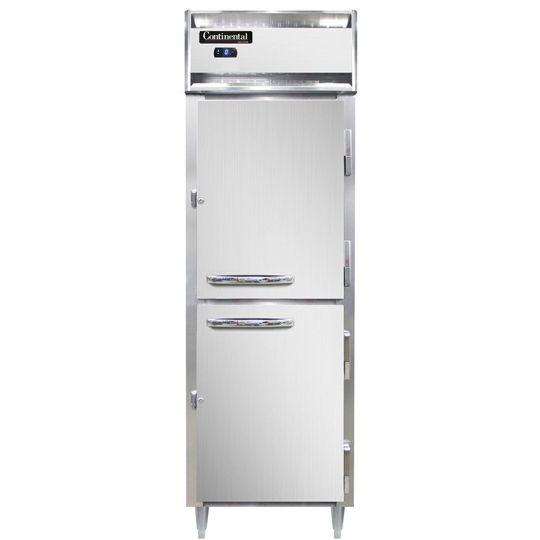 Continental Refrigerator D1FSNSAHD 26-Inch Reach-In Freezer — 2 Doors, Stainless Steel Exterior