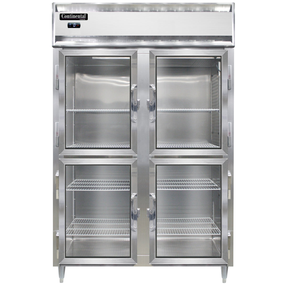 Continental Refrigerator D2FNGDHD 52-Inch Reach-In Glass Door Freezer β 4 Doors, Stainless Steel Front