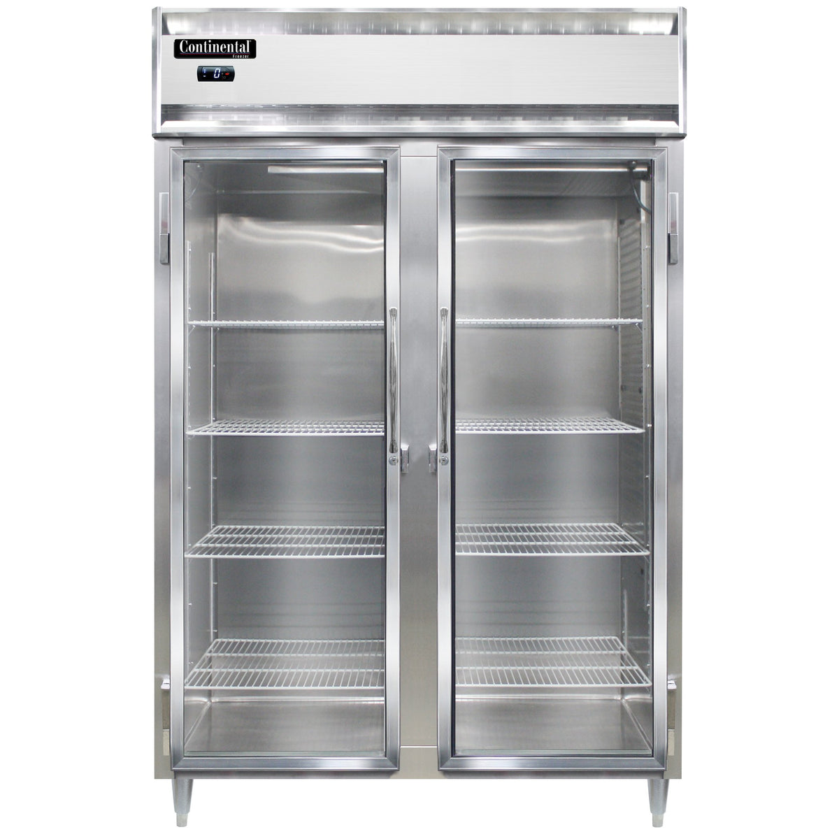 Continental Refrigerator D2FNGD 52-Inch Reach-In Glass Door Freezer — 2 Doors, Stainless Steel Front