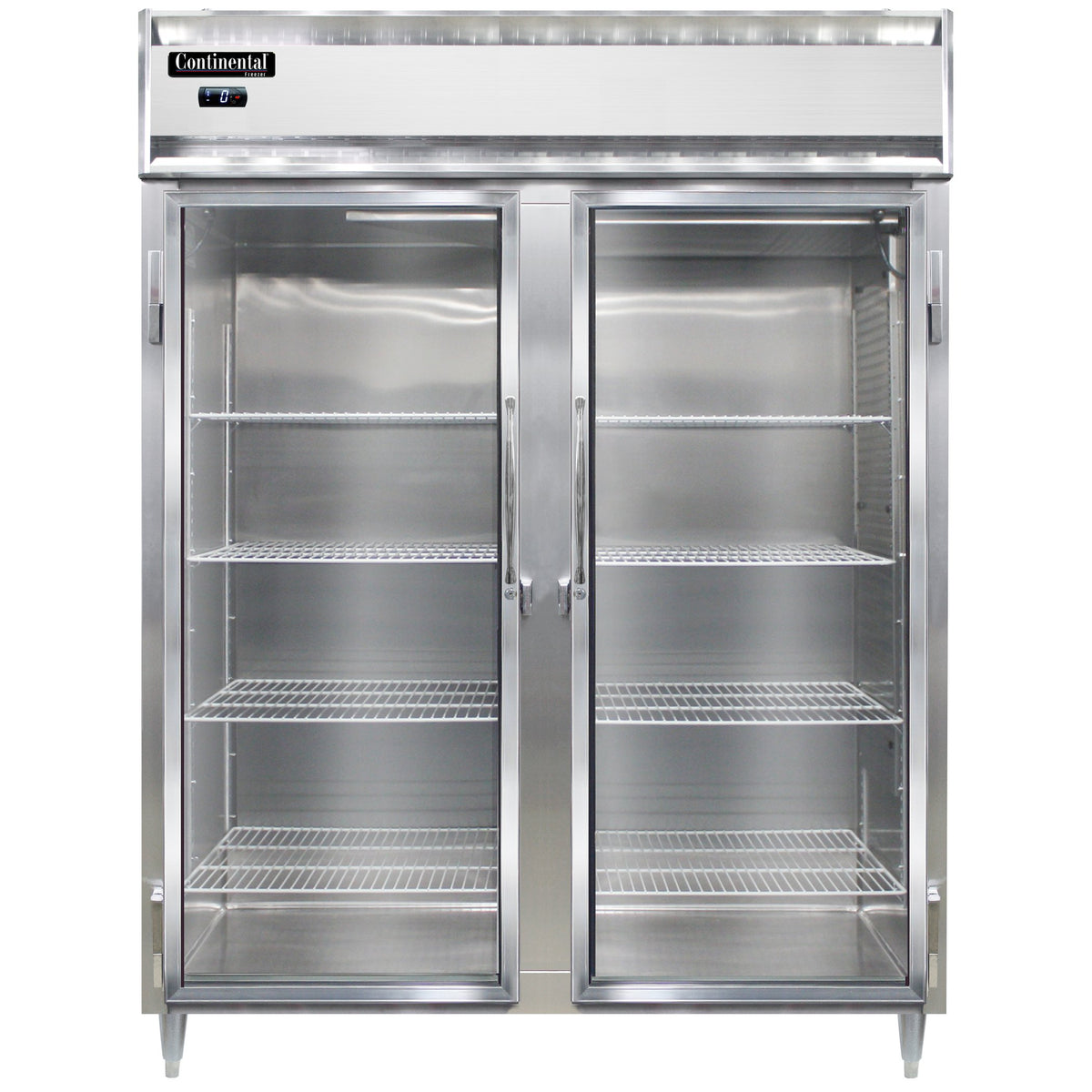 Continental Refrigerator D2FENGD 57-Inch Reach-In Glass Door Freezer — 2 Doors, Stainless Steel Front