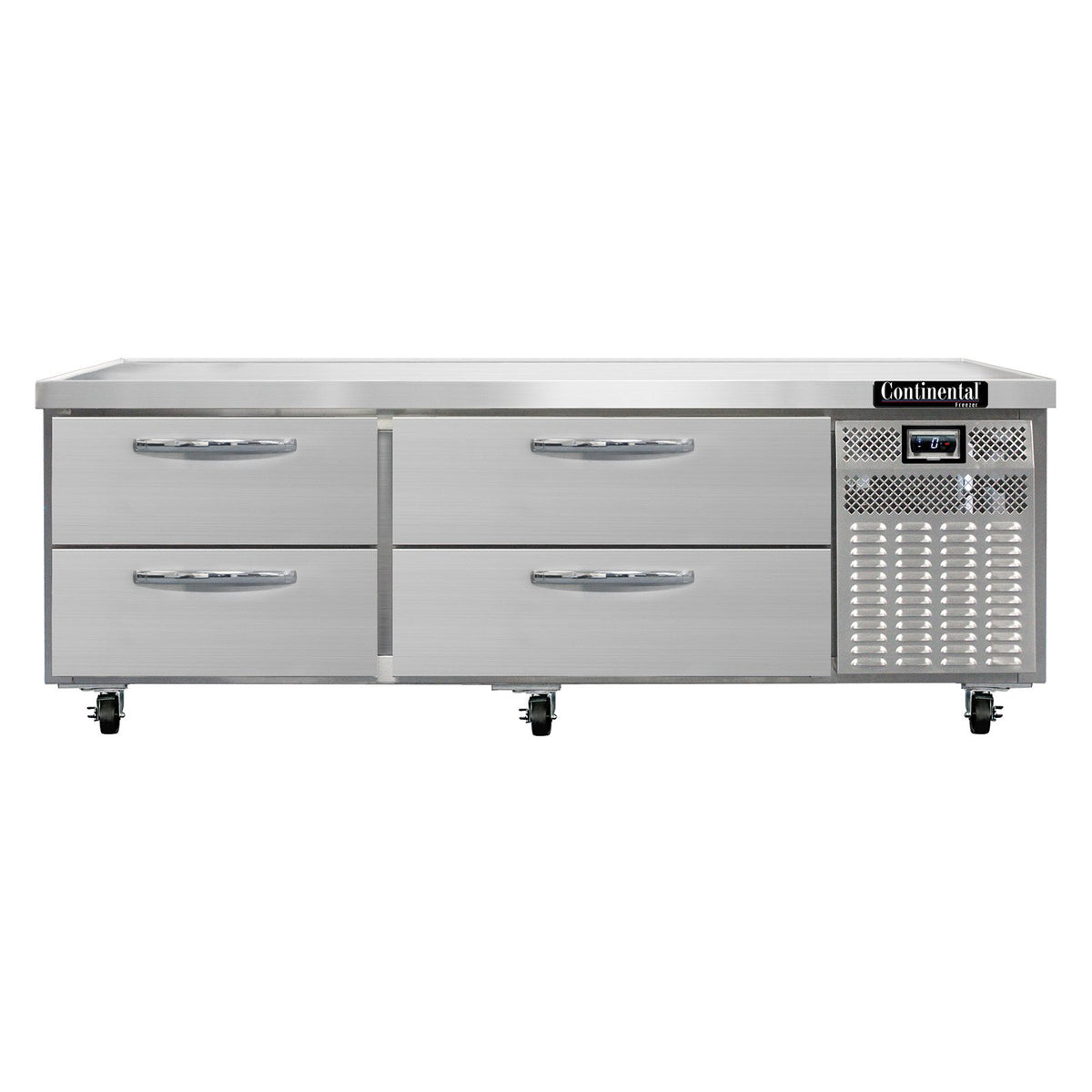 Continental Refrigerator D72GFN 72-Inch Refrigerated Chef Base — 4 Drawers, Stainless Steel Exterior