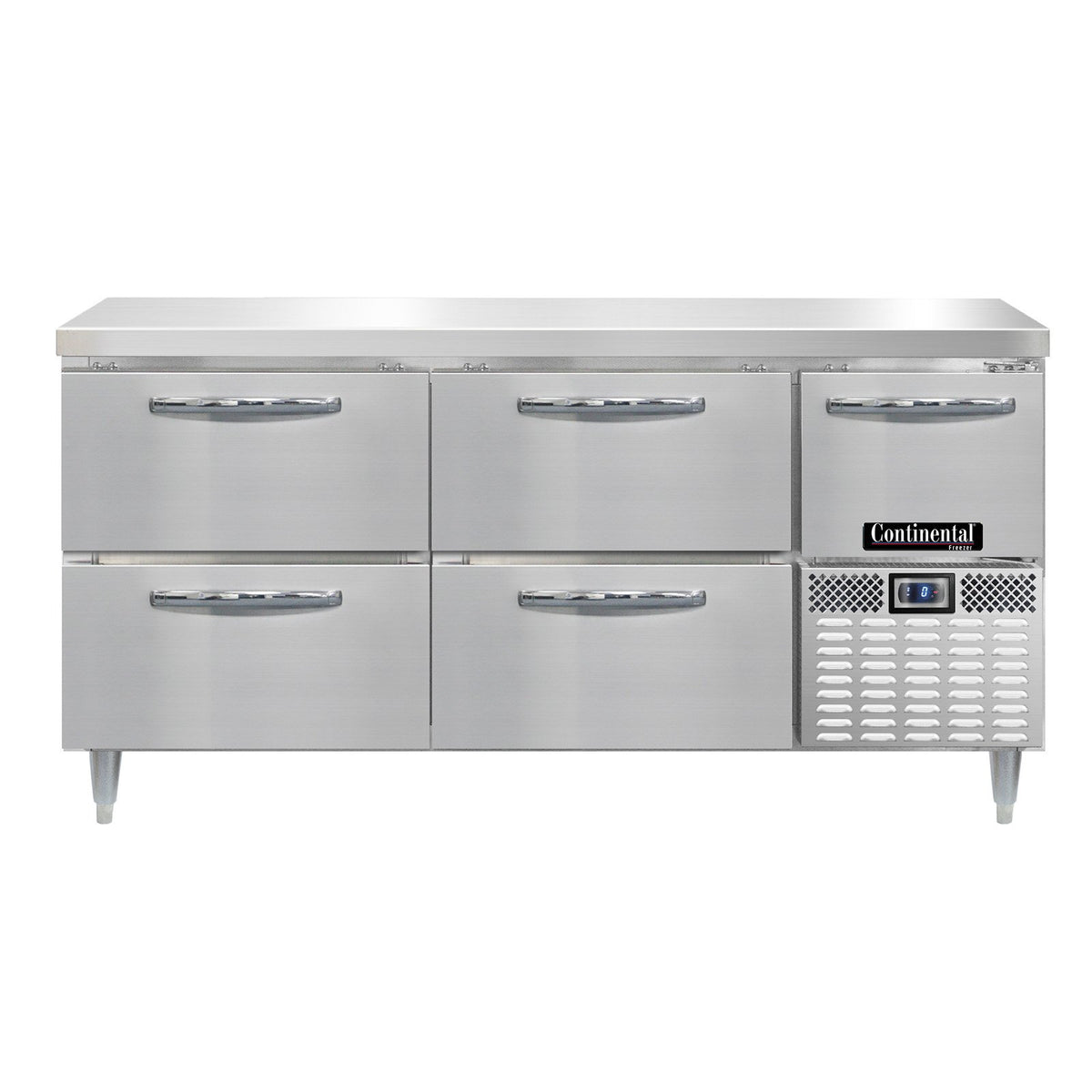 Continental Refrigerator DFA68NSS-D 68-Inch Worktop Freezer — 4 Drawers, Stainless Steel Front