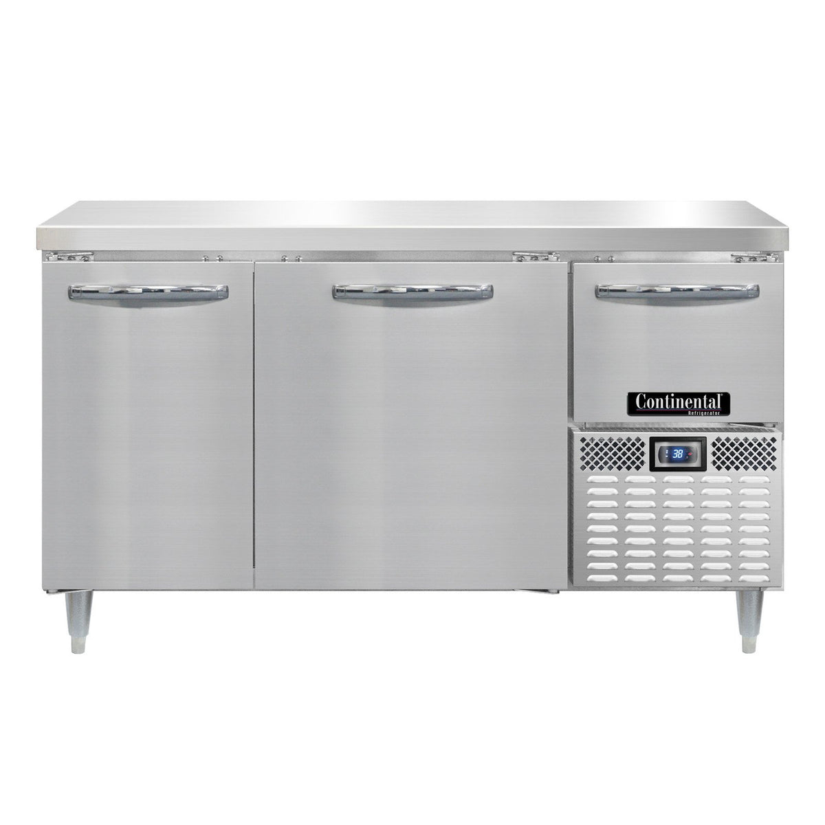 Continental Refrigerator DRA60NSS 60-Inch Worktop Refrigerator — 3 doors, Stainless Steel Front