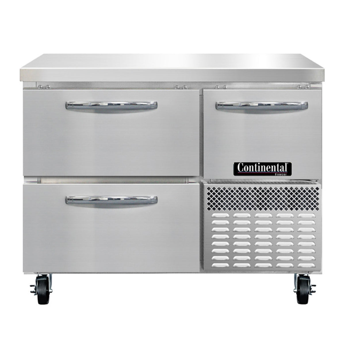 Continental Refrigerator FA43SN-D 43-Inch Worktop Freezer — 2 Drawers, Stainless Steel Front