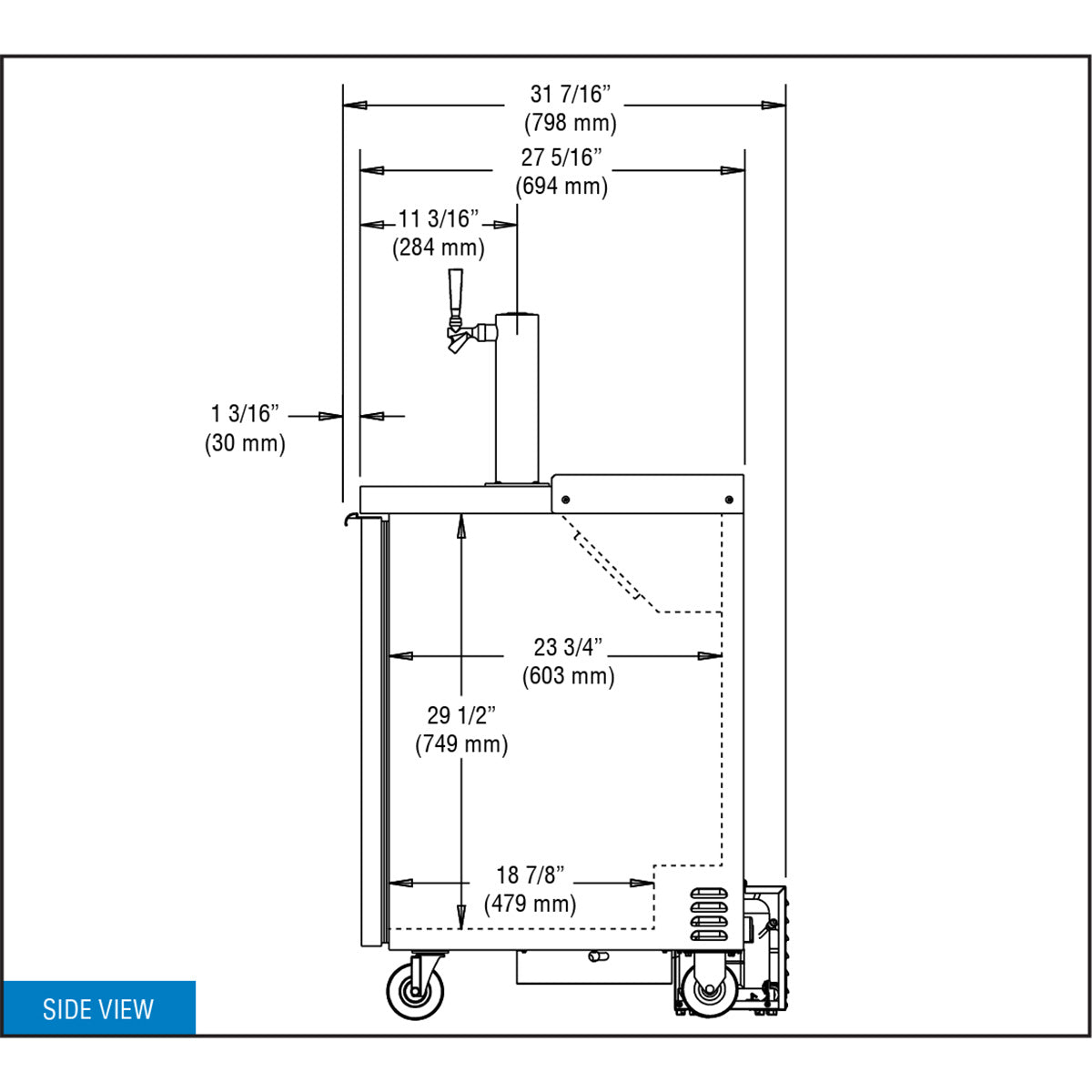 Continental Refrigerator KC24N 24.125-Inch Keg Cooler & Beer Dispenser — 1 Doors