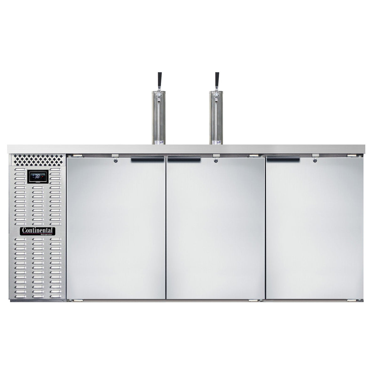 Continental Refrigerator KC79NSS 79-Inch Keg Cooler & Beer Dispenser — 3 Doors, Stainless Steel Exterior