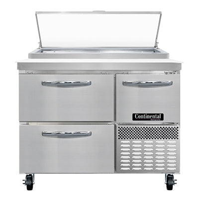 Continental Refrigerator PA43N-D 43-Inch Pizza Prep Table β 2 Drawers, Stainless Steel Front