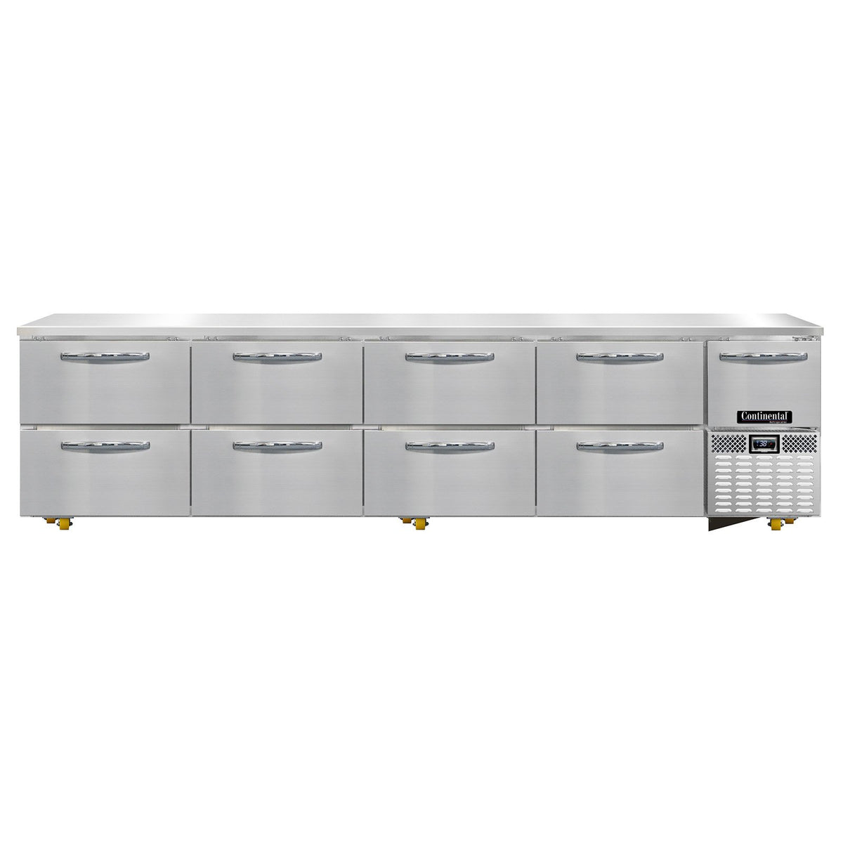 Continental Refrigerator RA118N-U-D 118.1875-Inch Undercounter Refrigerator — 8 Drawers, Stainless Steel Exterior