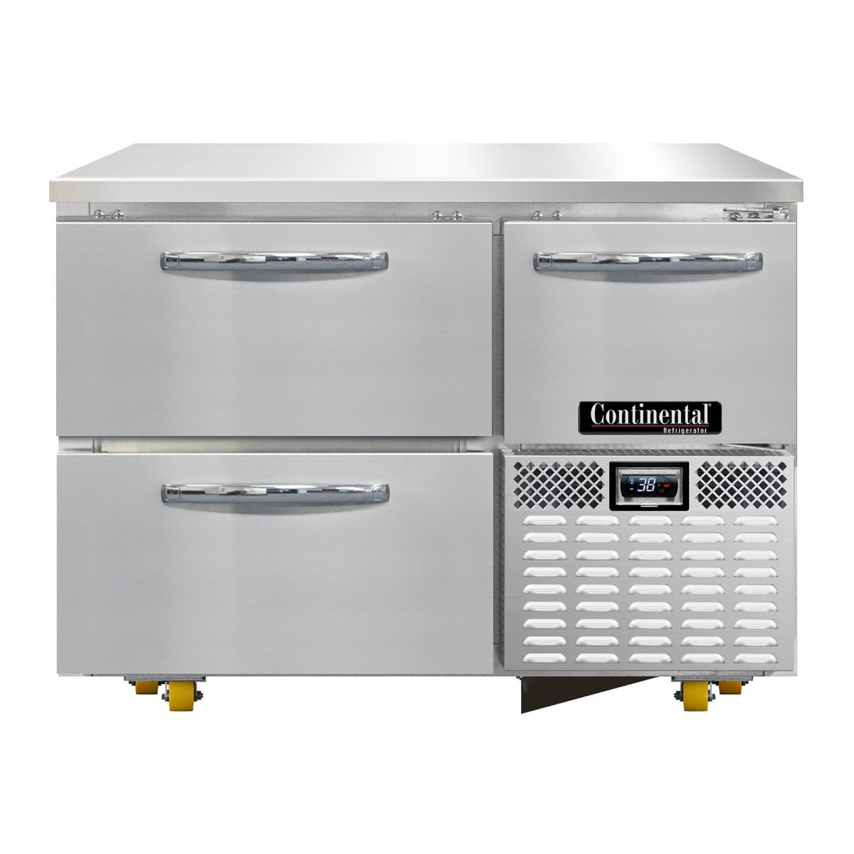 Continental Refrigerator RA43N-U-D 43.1875-Inch Undercounter Refrigerator — 2 Drawers, Stainless Steel Exterior
