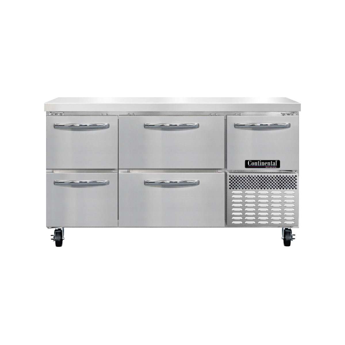 Continental Refrigerator RA60N-D 60-Inch Worktop Refrigerator — 4 Drawers, Stainless Steel Front