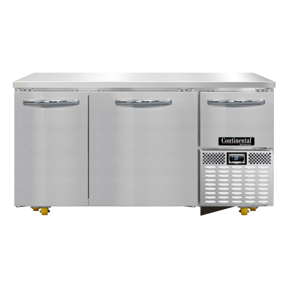 Continental Refrigerator RA60N-U 60.1875-Inch Undercounter Refrigerator — 3 Doors, Stainless Steel Exterior