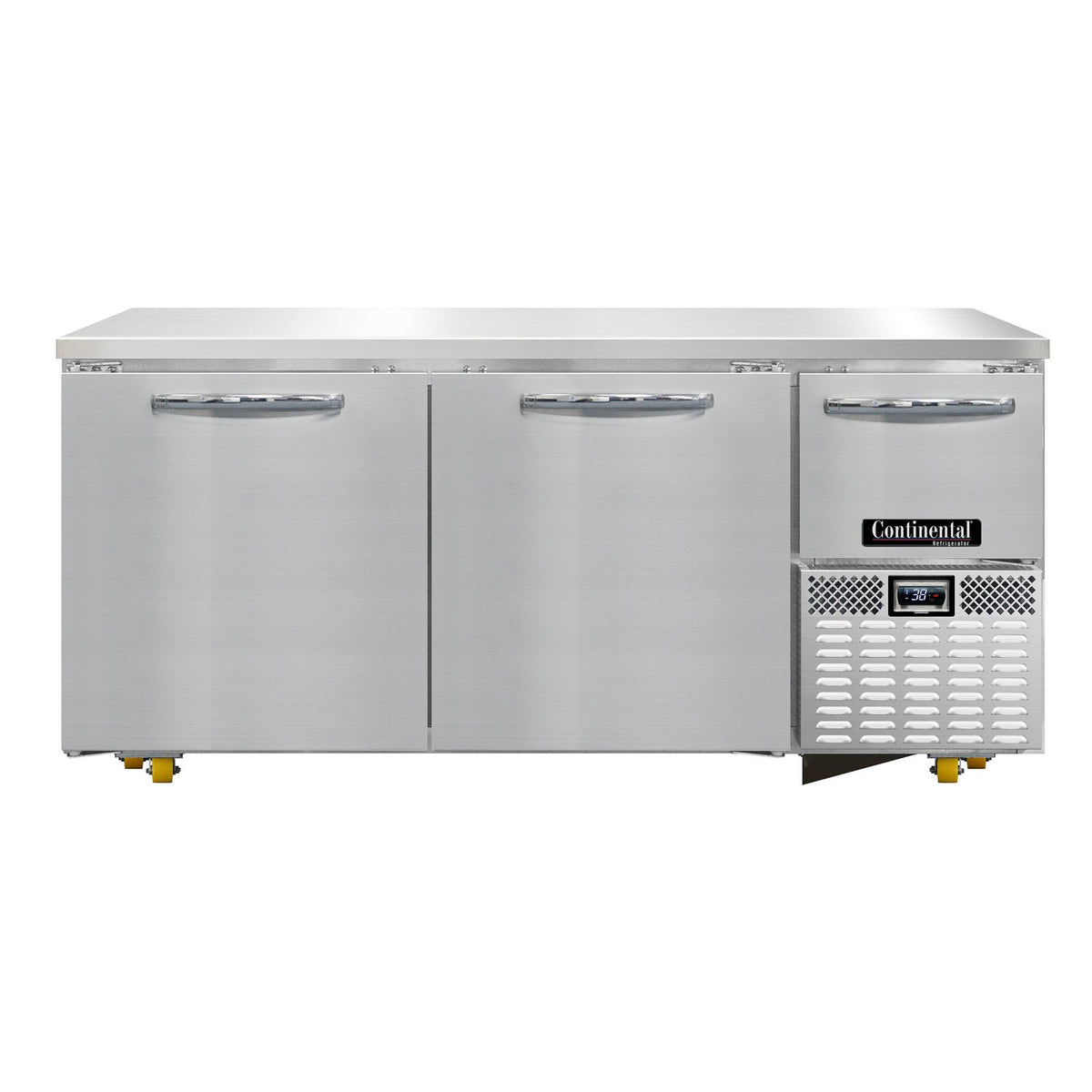 Continental Refrigerator RA68N-U 68.1875-Inch Undercounter Refrigerator — 3 Doors, Stainless Steel Exterior