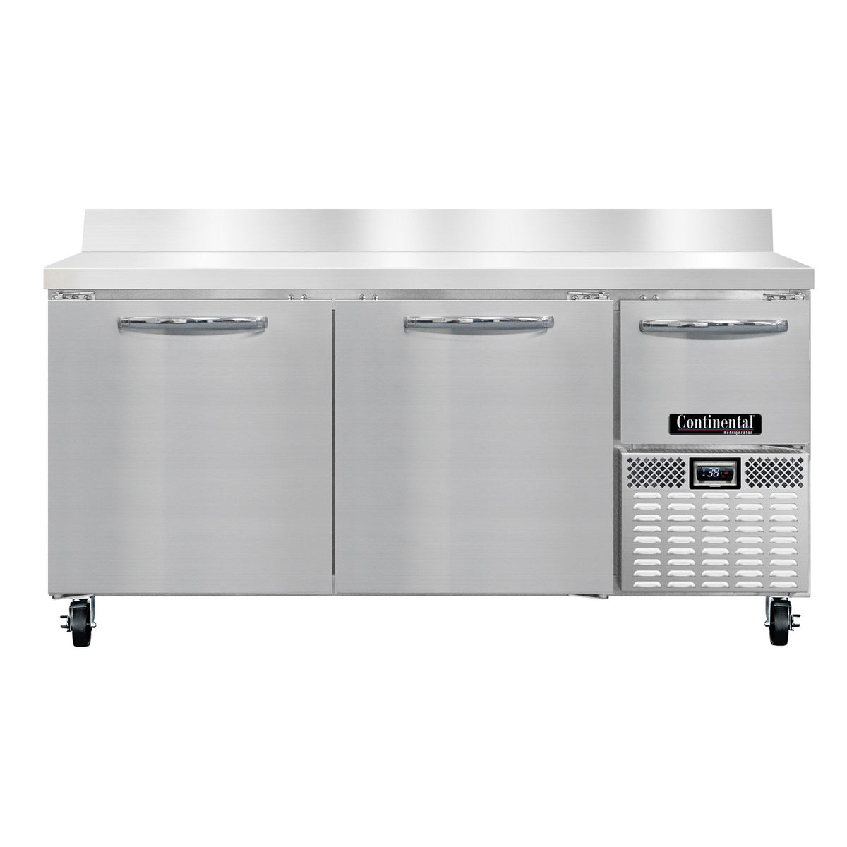 Continental Refrigerator RA68NBS 68-Inch Worktop Refrigerator — 3 doors, Stainless Steel Front