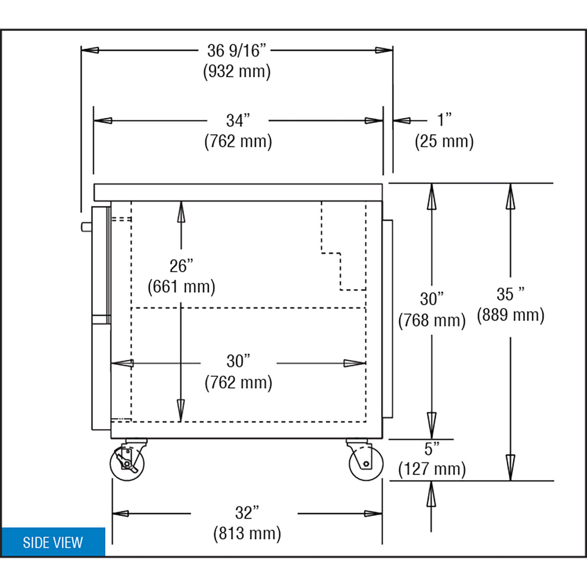 Continental Refrigerator RA93N 93-Inch Worktop Refrigerator — 4 doors, Stainless Steel Front