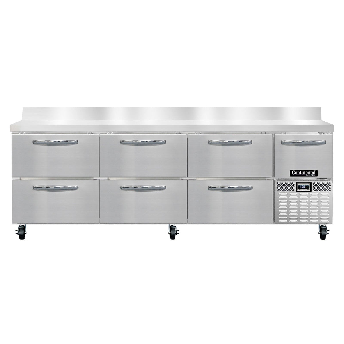 Continental Refrigerator RA93NBS-D 93-Inch Worktop Refrigerator — 6 Drawers, Stainless Steel Front