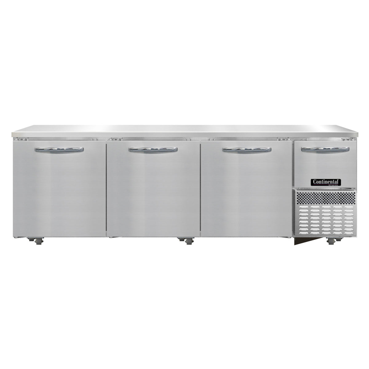 Continental Refrigerator RA93SN-U 93-Inch Undercounter Refrigerator — 4 Doors, Stainless Steel Exterior