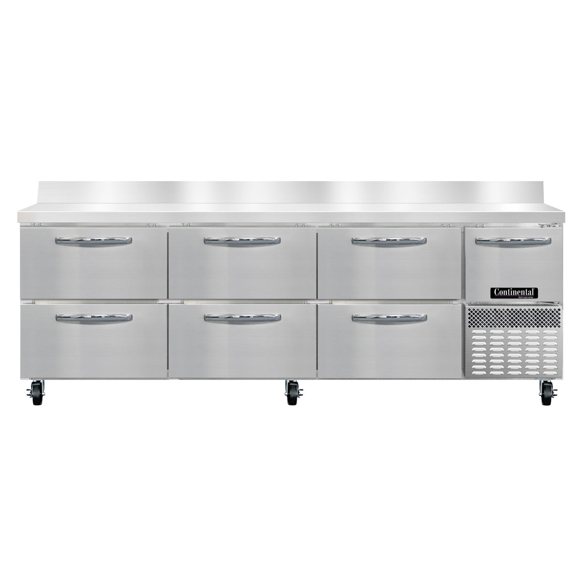Continental Refrigerator RA93SNBS-D 93-Inch Worktop Refrigerator — 6 Drawers, Stainless Steel Front