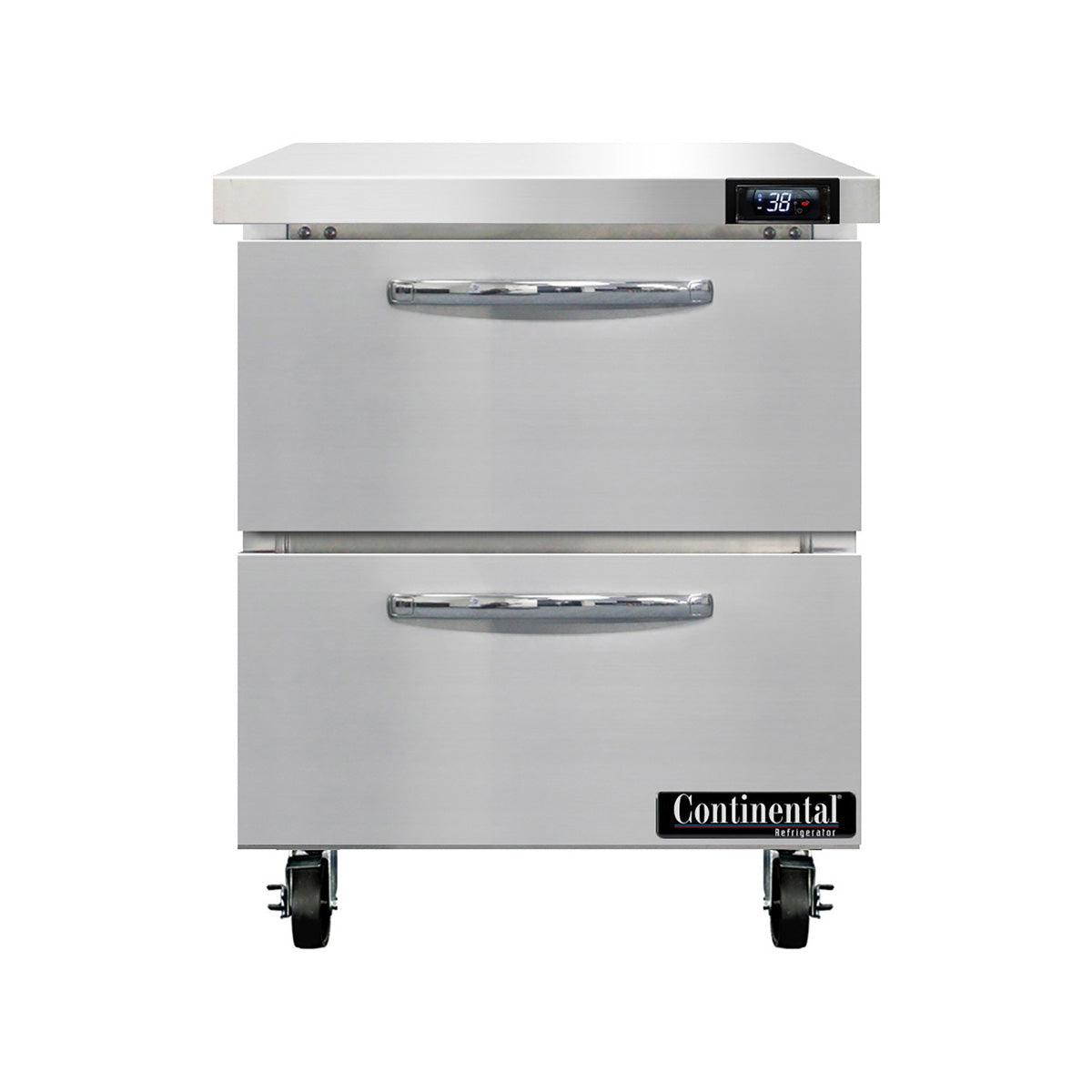 Continental Refrigerator SW27N-D 28-Inch Worktop Refrigerator — 2 Drawers, Stainless Steel Front