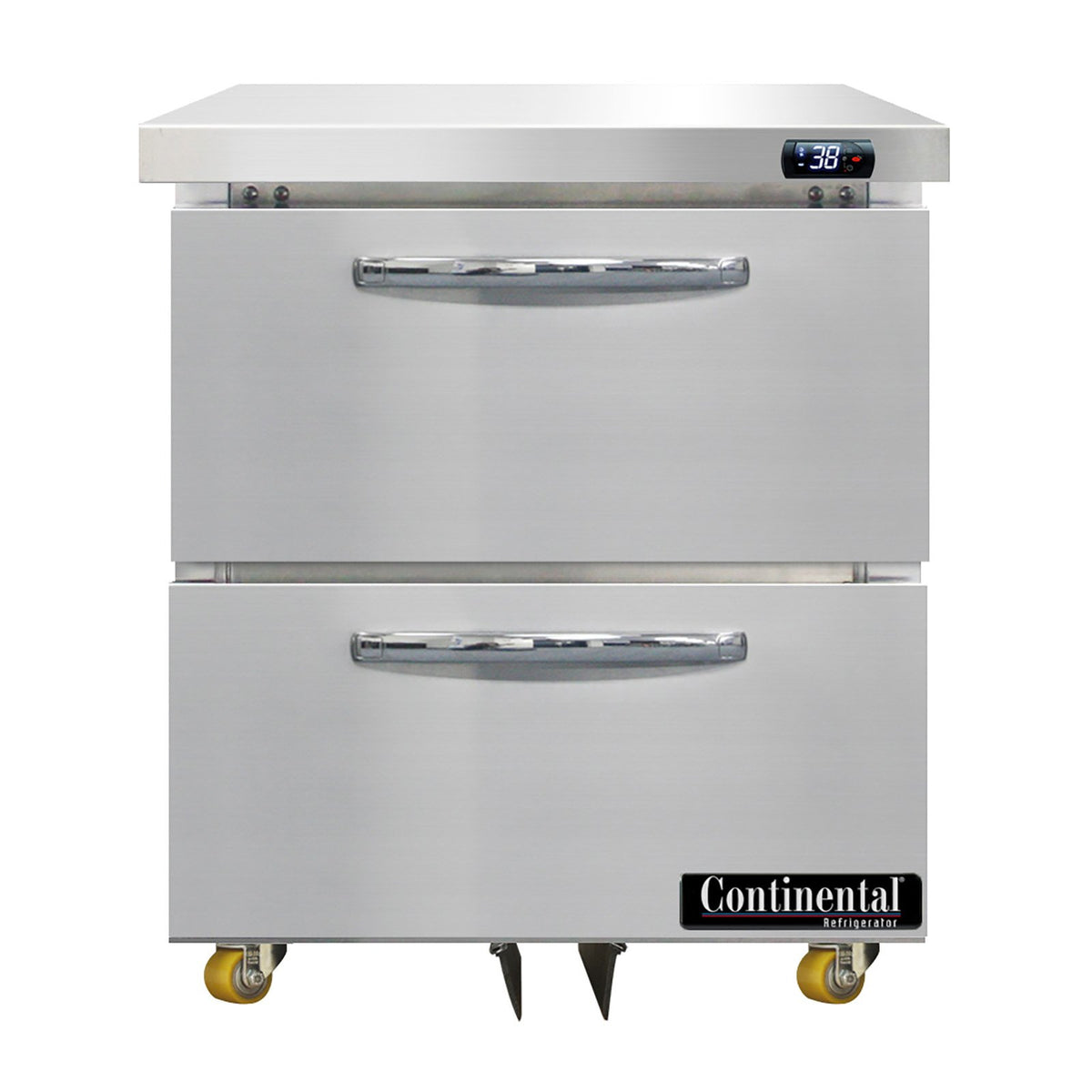 Continental Refrigerator SW27N-U-D 27.5-Inch Undercounter Refrigerator — 2 Drawers, Stainless Steel Front