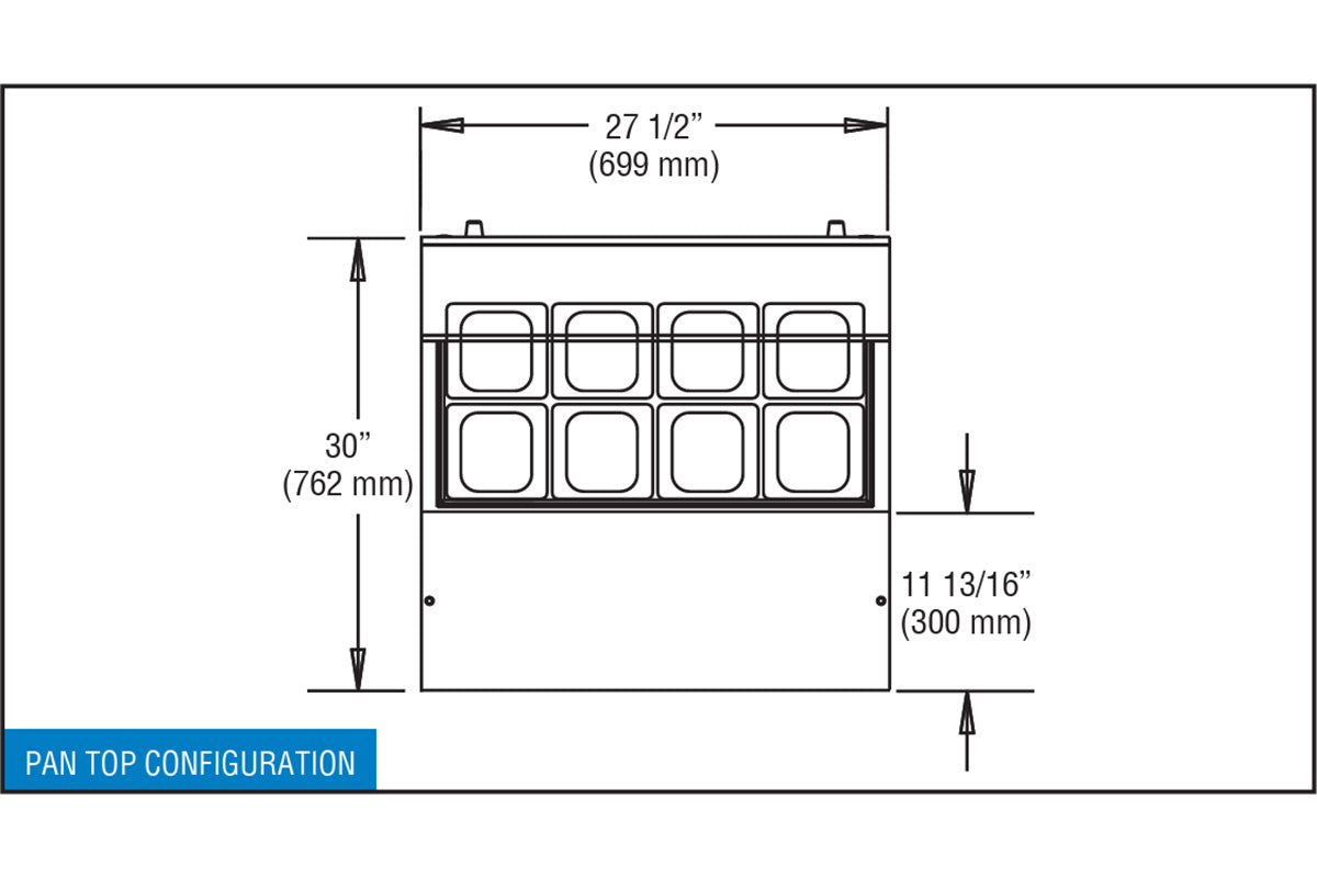 Continental Refrigerator SW27N8 27.5-Inch Sandwich & Salad Prep Table — 1 Doors, 8 Pans, Stainless Steel Front