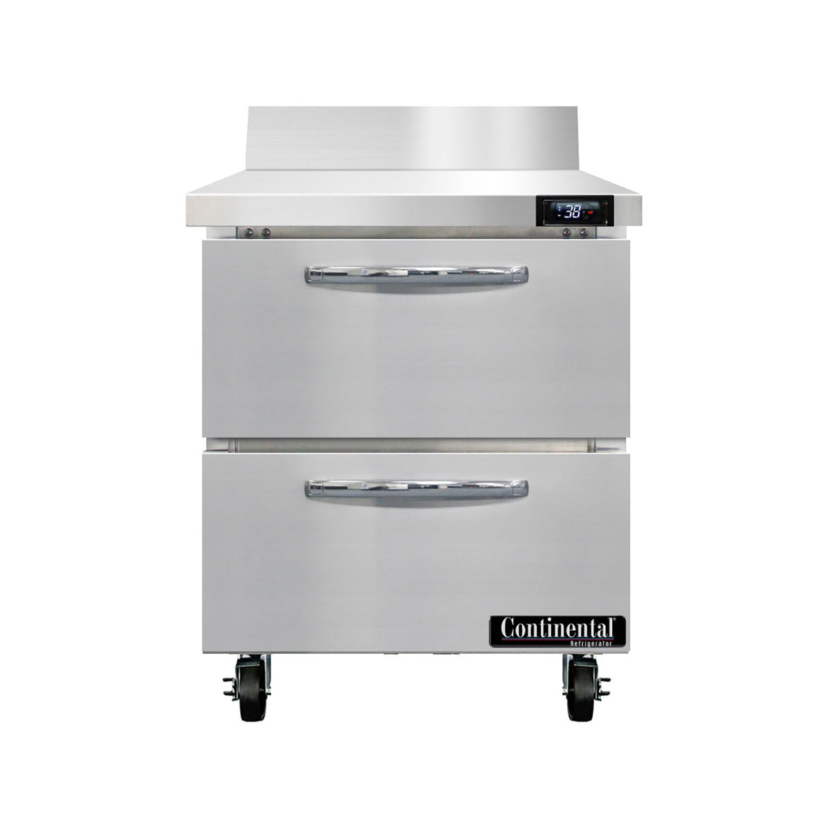 Continental Refrigerator SW27NBS-D 28-Inch Worktop Refrigerator — 2 Drawers, Stainless Steel Front