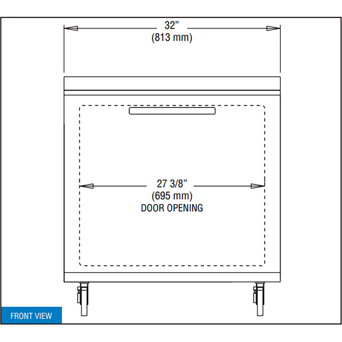 Continental Refrigerator SW32N 32-Inch Worktop Refrigerator — 1 Doors, Stainless Steel Front