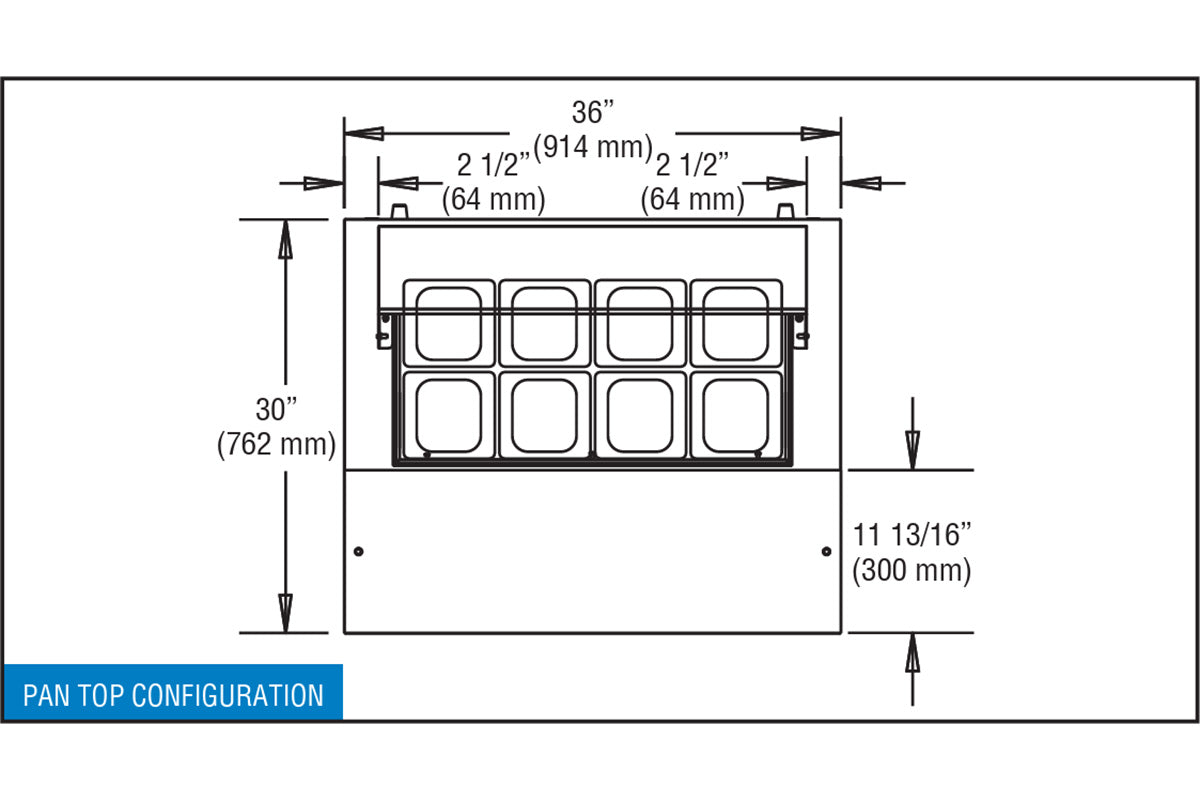 Continental Refrigerator SW36N8 36-Inch Sandwich & Salad Prep Table — 2 Doors, 8 Pans, Stainless Steel Front