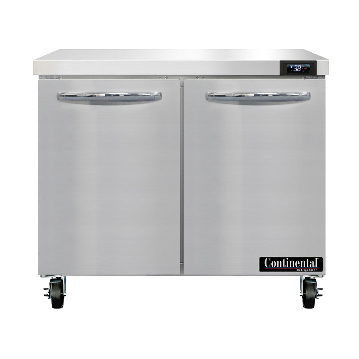 Continental Refrigerator SW36N 36-Inch Worktop Refrigerator — 2 Doors, Stainless Steel Front