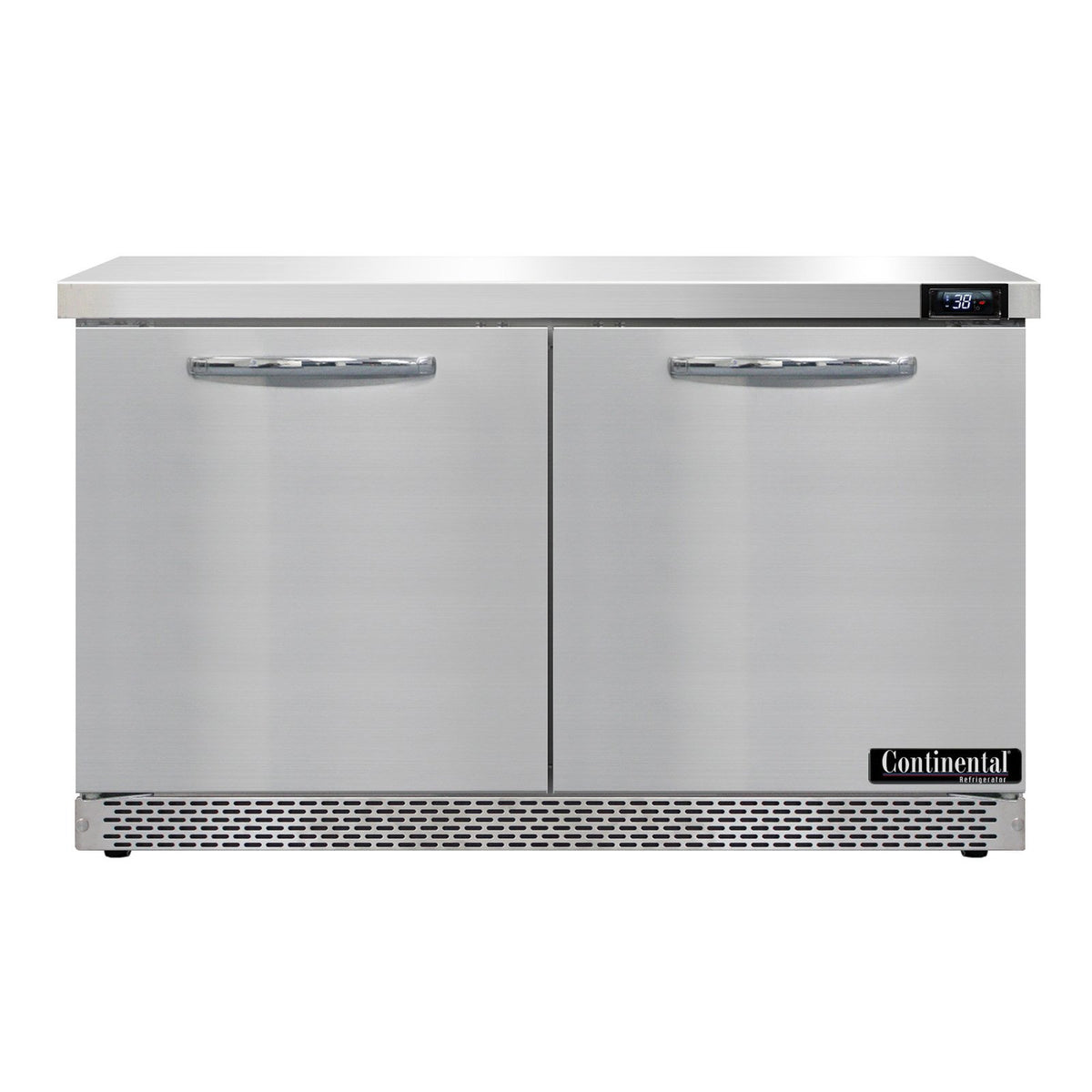 Continental Refrigerator SW48N-FB 48-Inch Worktop Refrigerator — 2 Doors, Stainless Steel Front