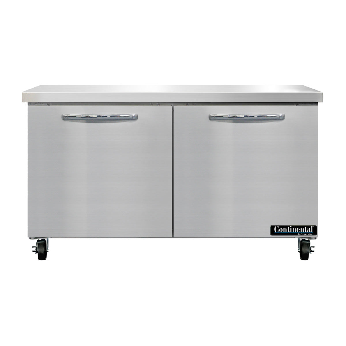 Continental Refrigerator SW48N 48-Inch Worktop Refrigerator — 2 Doors, Stainless Steel Front