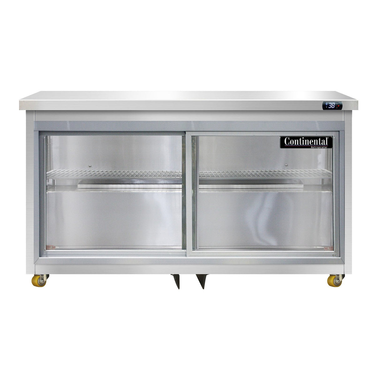 Continental Refrigerator SW48NSGD-U 48-Inch Undercounter Glass Door Refrigerator β 2 Doors, Stainless Steel Front