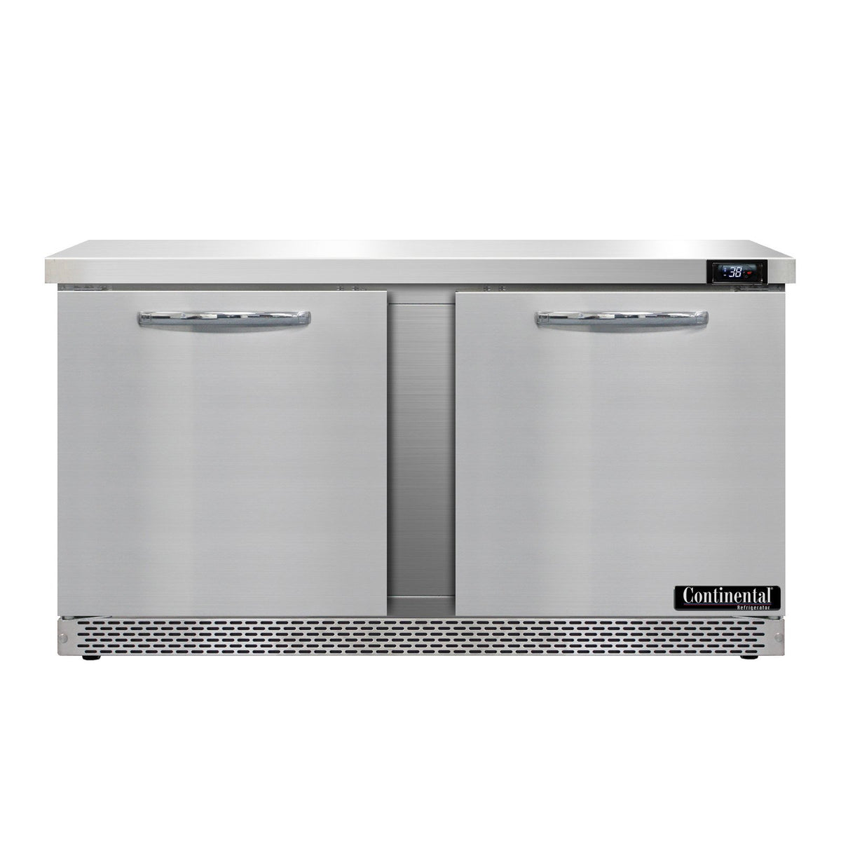 Continental Refrigerator SW60N-FB 60-Inch Worktop Refrigerator — 2 Doors, Stainless Steel Front