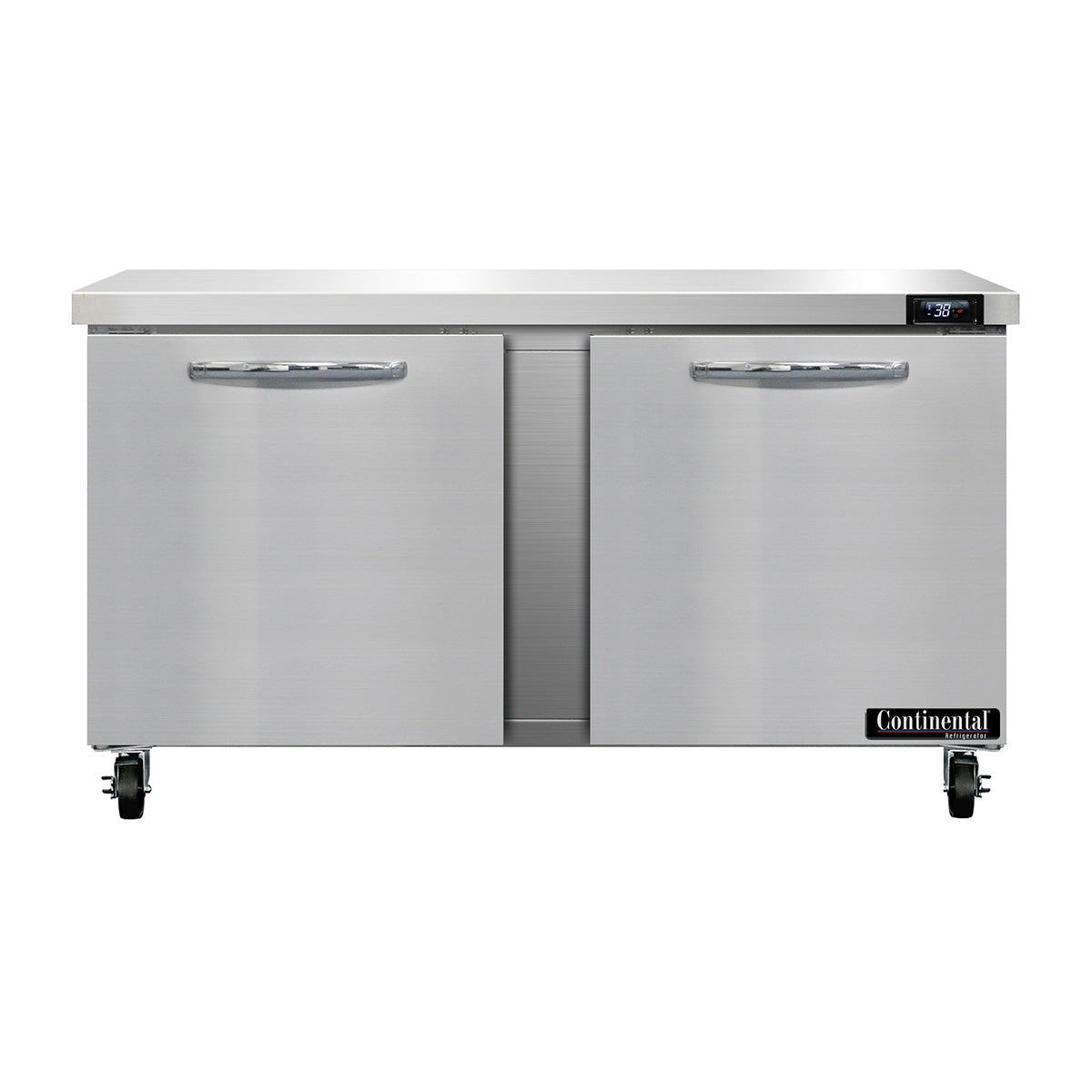 Continental Refrigerator SW60N 60-Inch Worktop Refrigerator — 2 Doors, Stainless Steel Front
