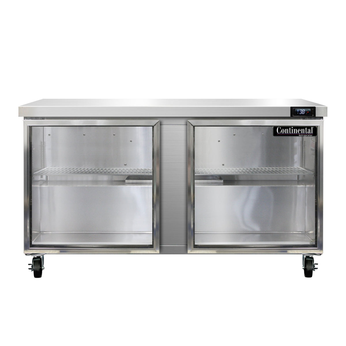 Continental Refrigerator SW60NGD 60-Inch Worktop Refrigerator — 2 Doors, Stainless Steel Front