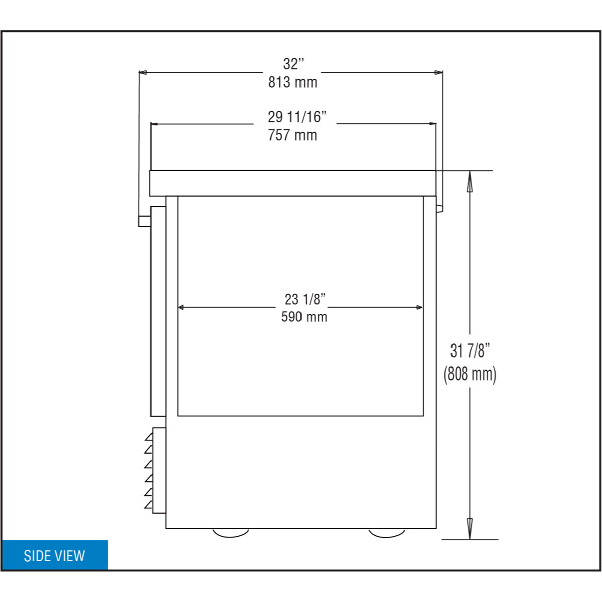 Continental Refrigerator UC24N 24-Inch Undercounter Refrigerator — 1 Doors, Stainless Steel Exterior