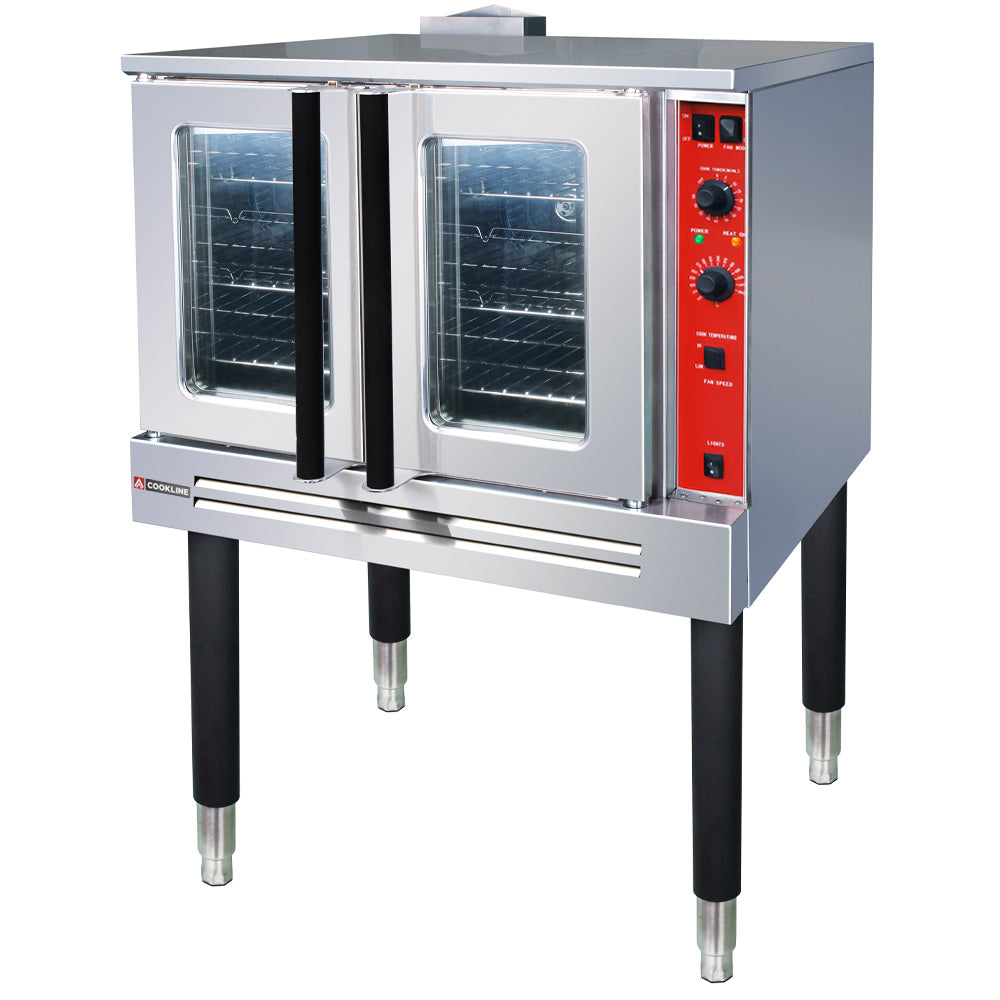 Cookline CV100-SGL-208-3 single deck electric convection oven, front angle view